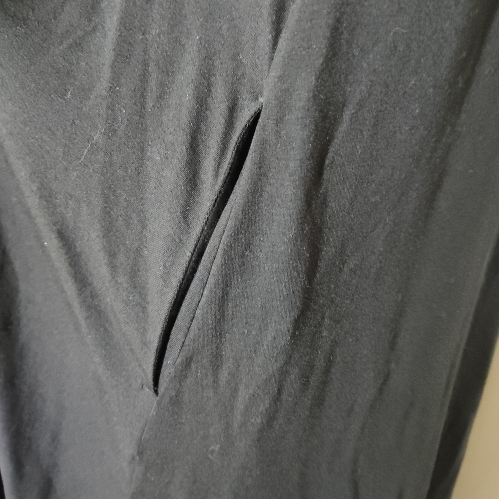 EILEEN FISHER Black Crew Neck Midi Dress XL NEW Soft Lyocell Stretch Jersey - Picture 6 of 9